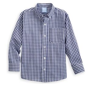 NWT Bella Bliss Navy Soft Check Button Down Shirt Size 4